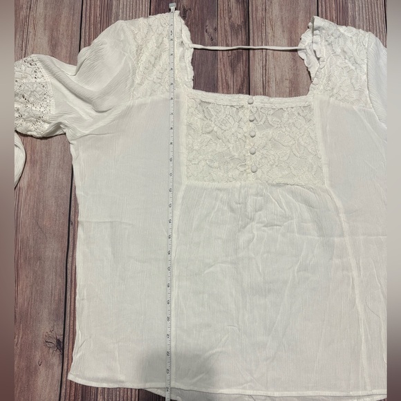 Maurices White Ruffled Bib Collar Blouse - Picture 3 of 5
